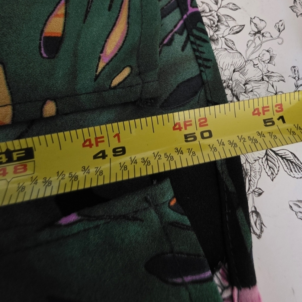 C&E Tropical Maxi Dress Spaghetti Strap Bright Botanical Vacation Resortwear XS - Picture 6 of 9